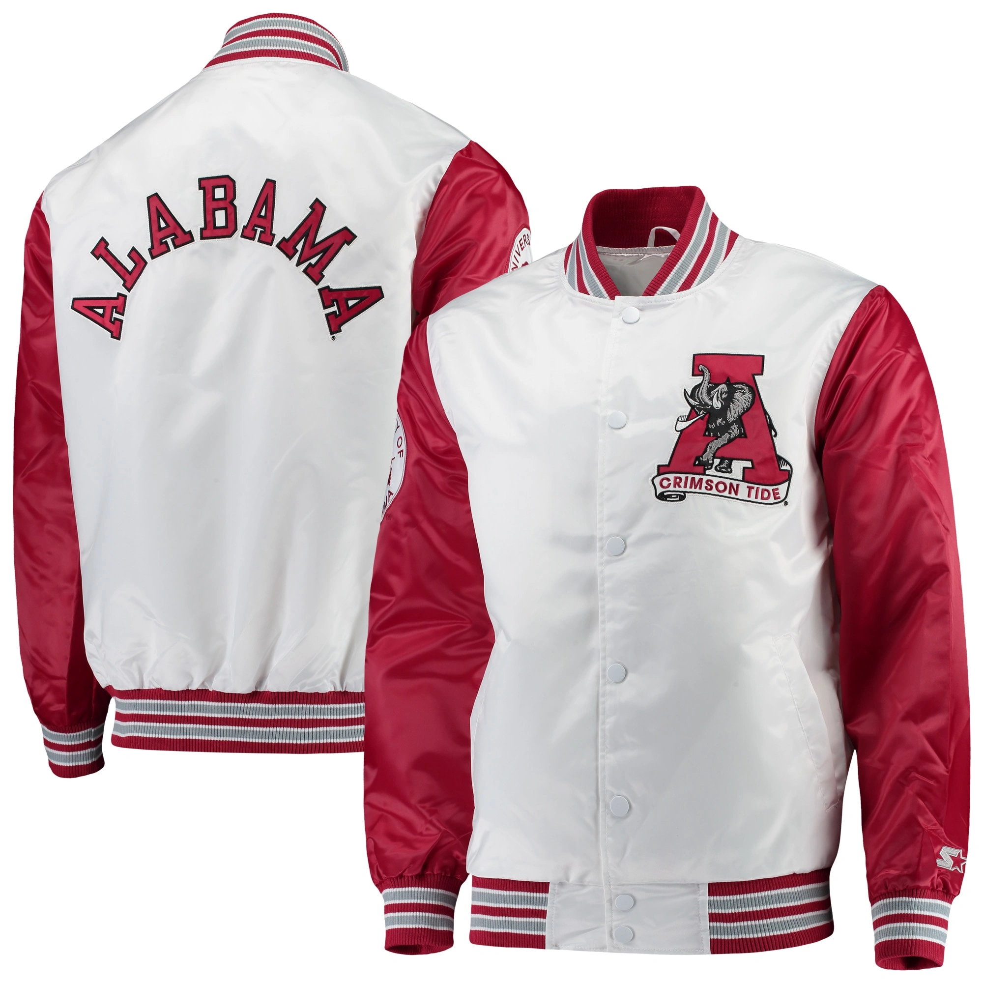 Alabama Crimson Tide Starter The Legend Full-Snap Satin Varsity Jacket - Image 3