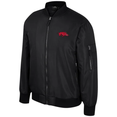 Arkansas Razorbacks Colosseum Full-Zip Bomber Varsity Black Jacket