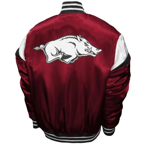 Alternative view of Arkansas Razorbacks  Power Full-Snap Satin Varsity Jacket