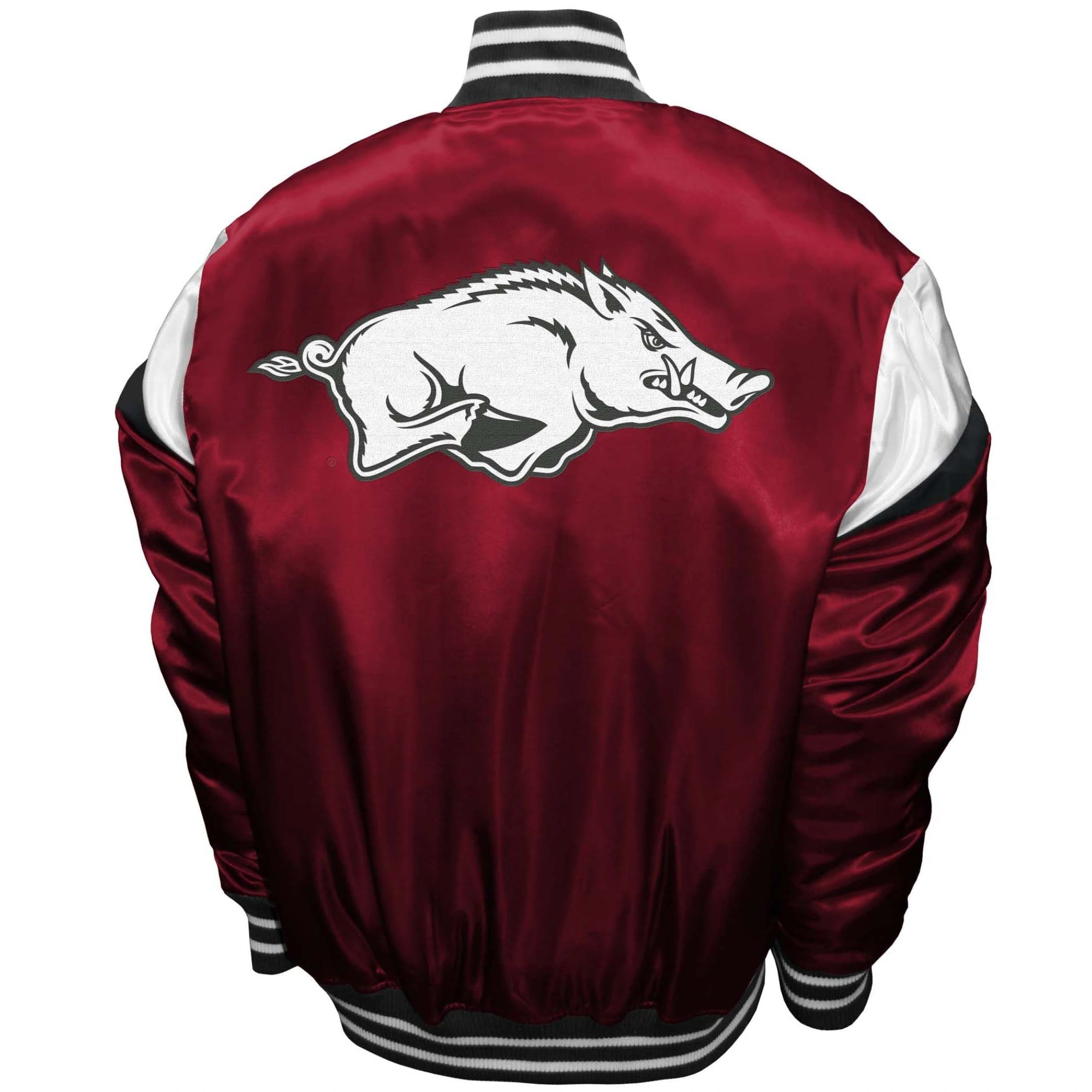 Arkansas Razorbacks Power Full-Snap Satin Varsity Jacket - Image 2