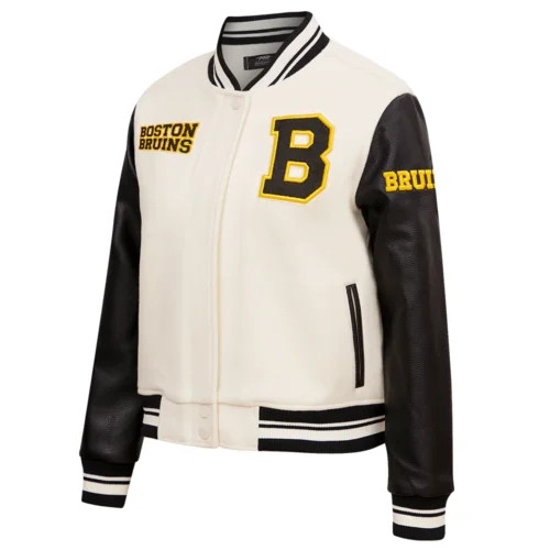 Alternative view of Boston Bruins Retro Classic Women's Wool & Leather Varsity Jacket