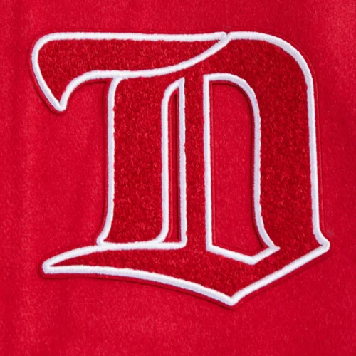 Detroit Red Wings Retro Classic Red/White Wool & Leather Varsity Jacket - Image 5