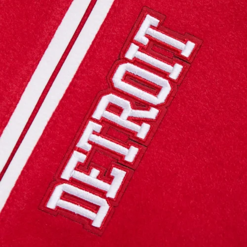 Detroit Red Wings Retro Classic Red/White Wool & Leather Varsity Jacket - Image 8
