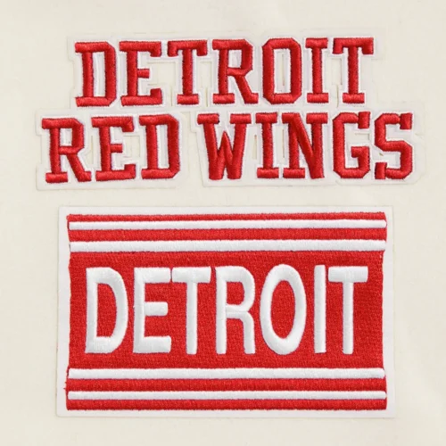 Detroit Red Wings Retro Classic Men's Wool & Leather Varsity Jacket - Image 6