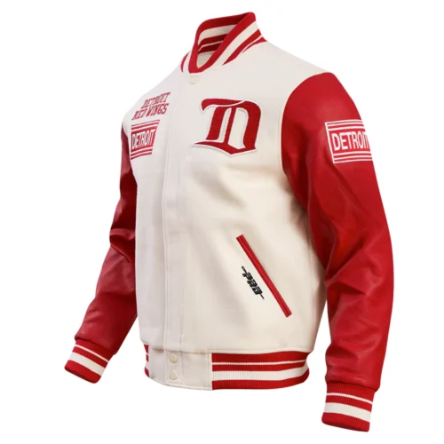 Alternative view of Detroit Red Wings Retro Classic Men's Wool & Leather Varsity Jacket