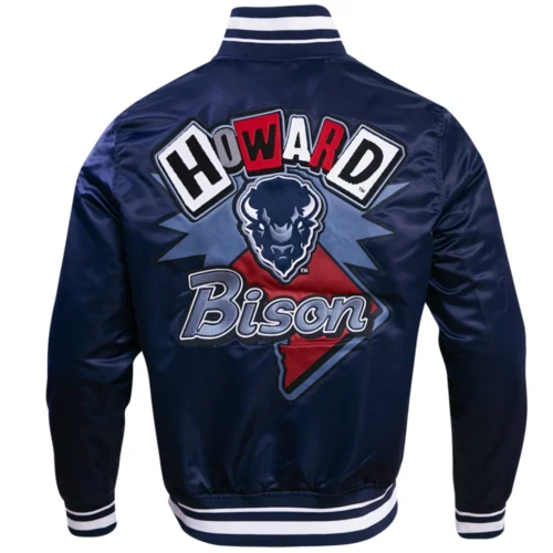 Alternative view of Grambling State Tigers Homecoming Rib Knitted Satin Varsity Navy Jacket