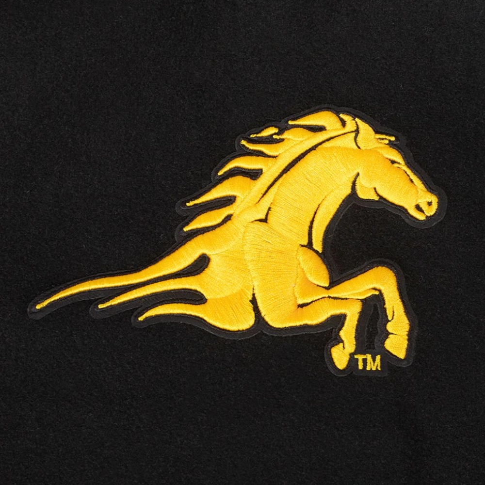Kentucky State Thorobreds Crest Emblem Rib Black Wool Varsity Jacket - Image 7
