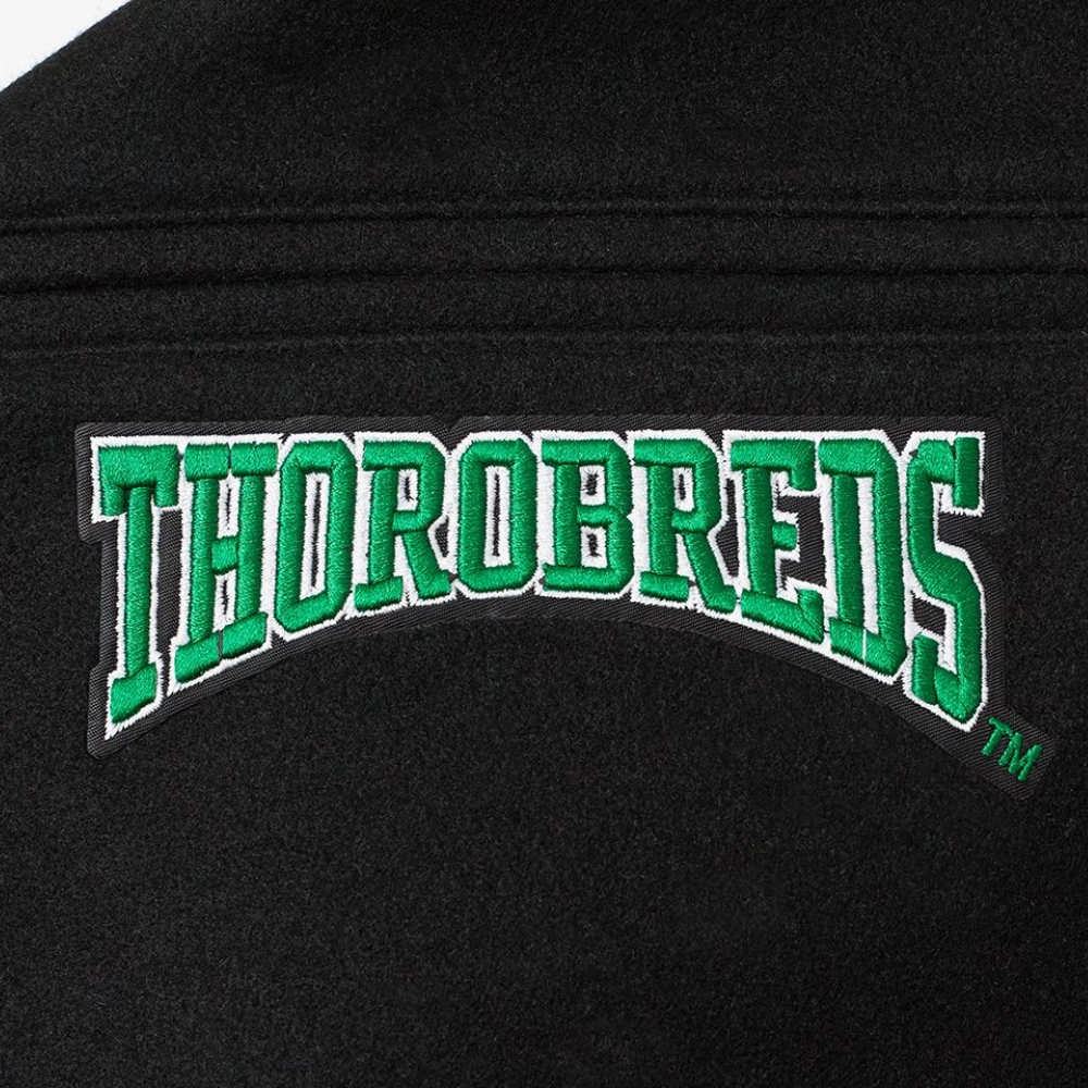 Kentucky State Thorobreds Crest Emblem Rib Black Wool Varsity Jacket - Image 6