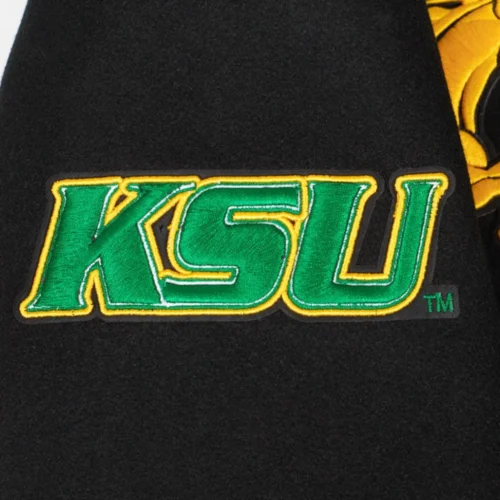 Kentucky State Thorobreds Crest Emblem Rib Black Wool Varsity Jacket - Image 5
