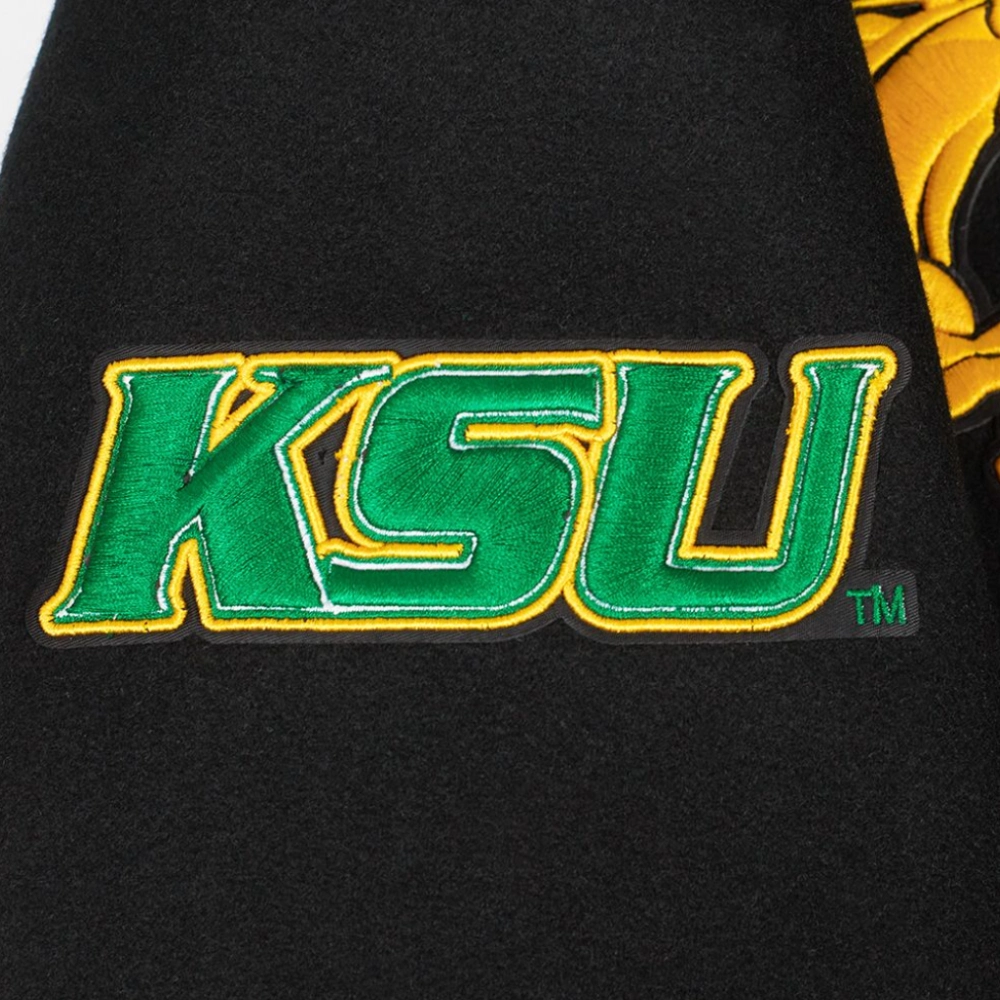 Kentucky State Thorobreds Crest Emblem Rib Black Wool Varsity Jacket - Image 5