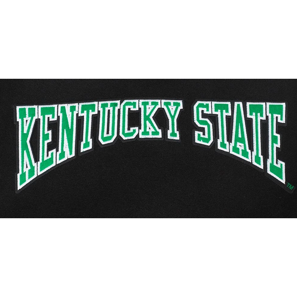 Kentucky State Thorobreds Crest Emblem Rib Black Wool Varsity Jacket - Image 9