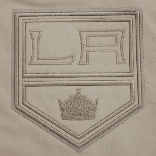 Los Angeles Kings Neutral Twill Taupe Satin Varsity Jacket - Image 5