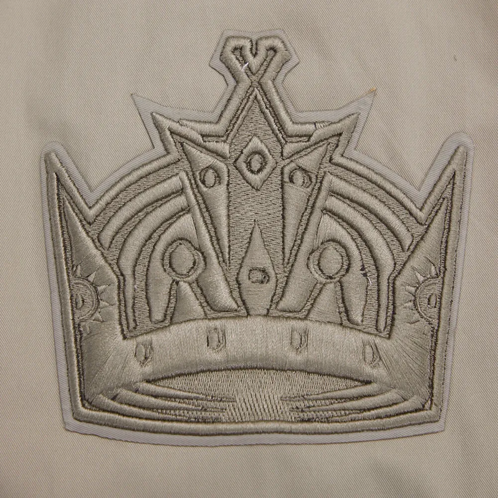 Los Angeles Kings Neutral Twill Taupe Satin Varsity Jacket - Image 6