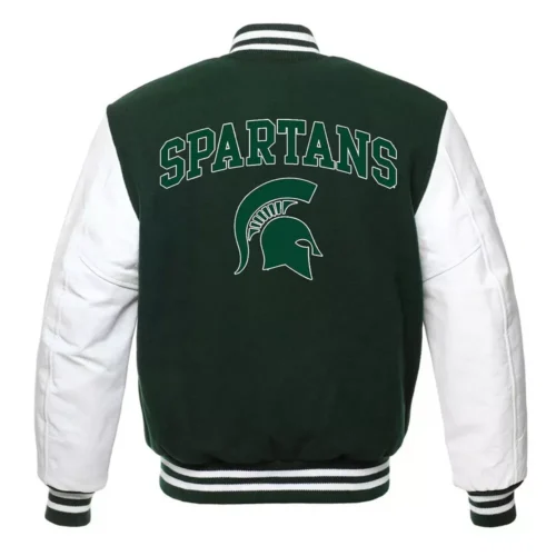 Alternative view of Michigan State Spartans Full-Snap Wool & Leather Varsity Jacket