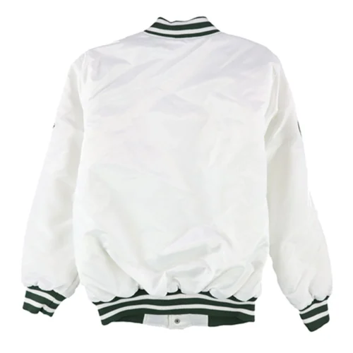 Alternative view of Michigan State Spartans Classic Rib Knitted Satin Varsity Jacket