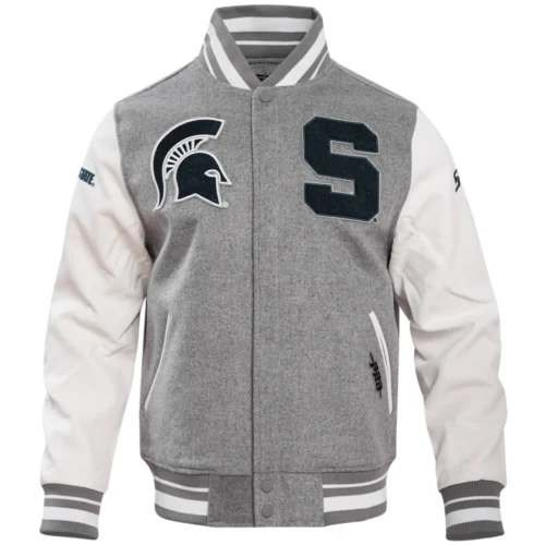 Michigan State Spartans Classic Rib Wool & Leather Varsity Jacket