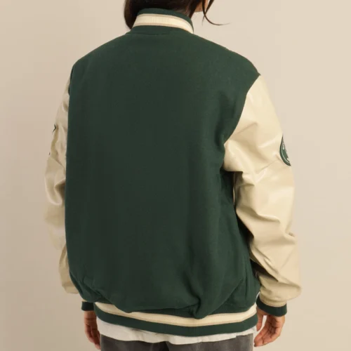 Alternative view of Michigan State Spartans Women's Letterman Wool & Leather Varsity Jacket