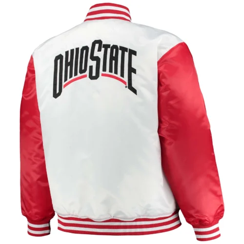 Alternative view of Ohio State Buckeyes Big & Tall Full-Snap Satin Varsity Jacket