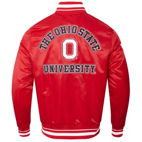 Alternative view of Ohio State Buckeyes Classic Full-Snap Satin Varsity Jacket