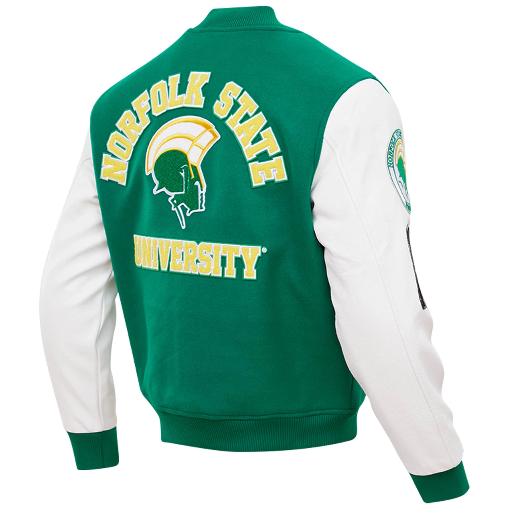 Norfolk State Spartans Green Classic Wool Full-Zip Varsity Jacket - Image 2