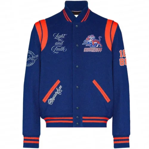 Savannah State Tigers Full-Snap Wool Bomber Varsity Jacket