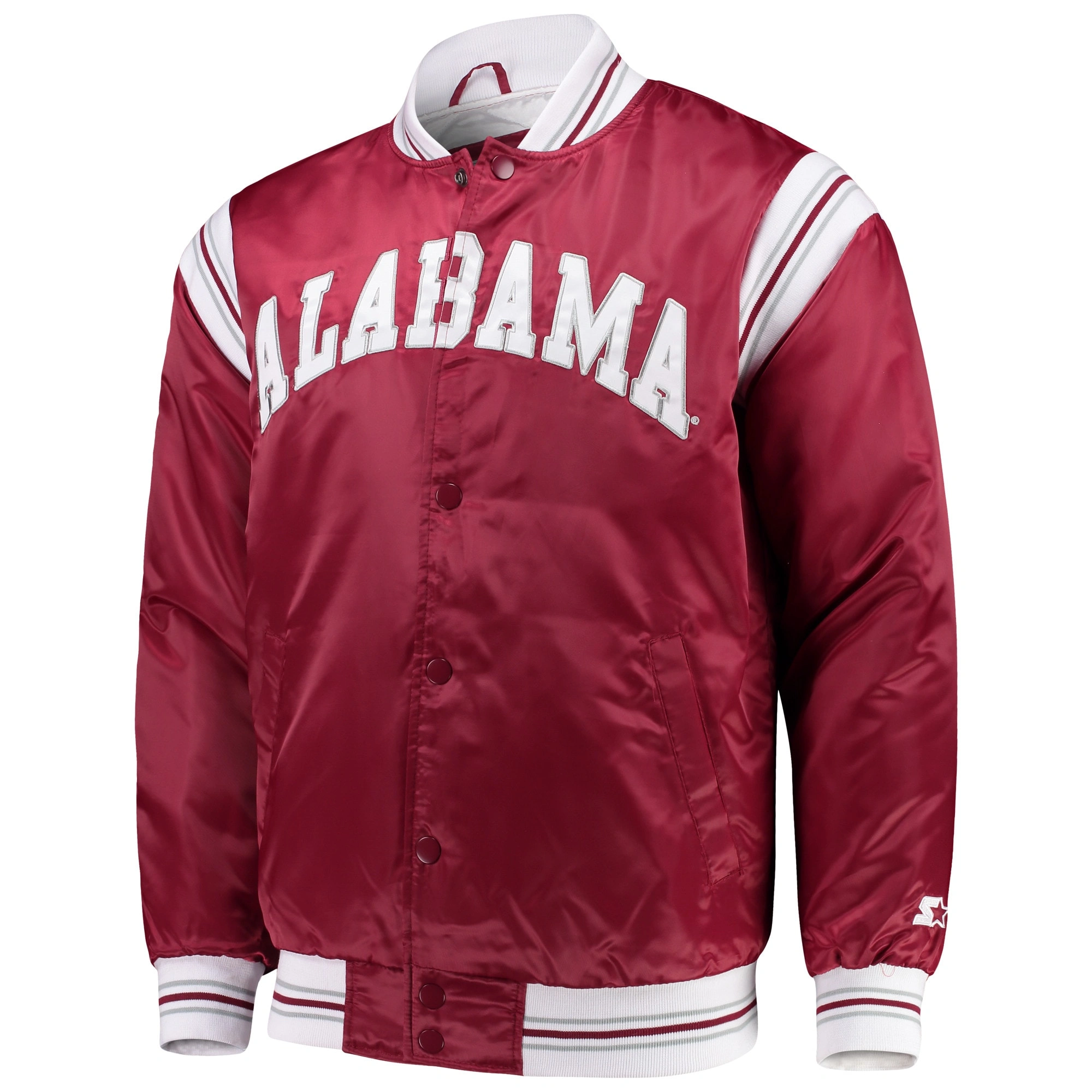 Alabama Crimson Tide The Enforcer Full-Snap Satin Varsity Jacket