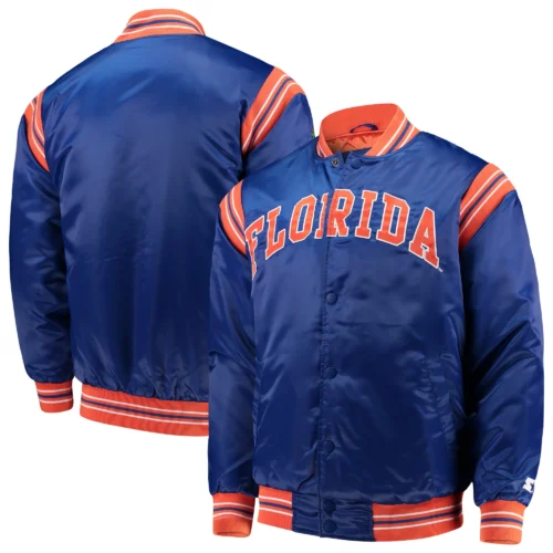 Florida Gators The Enforcer Full-Snap Satin Varsity Jacket - Image 3