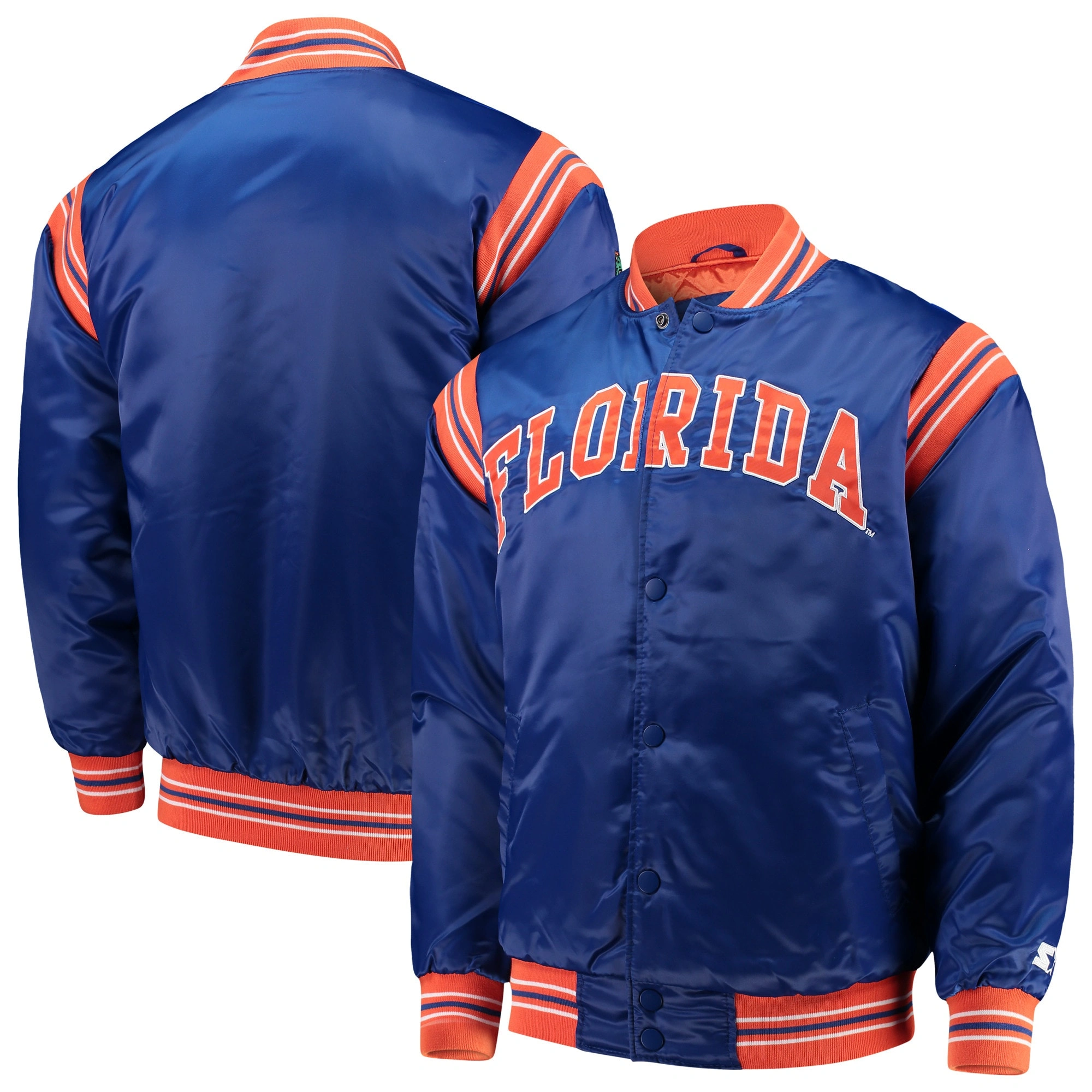 Florida Gators The Enforcer Full-Snap Satin Varsity Jacket - Image 3