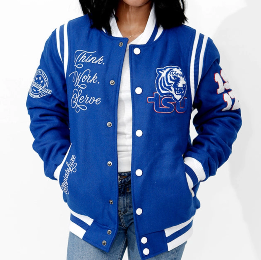 Tennessee State Tigers Full-Snap Wool Bomber Varsity Jacket