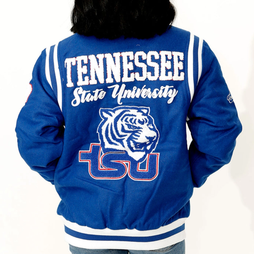 Tennessee State Tigers Full-Snap Wool Bomber Varsity Jacket - Image 2