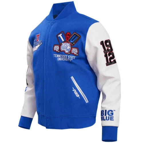 Tennessee State Tigers Men's Homecoming Wool & Leather Varsity Jacket - Image 3
