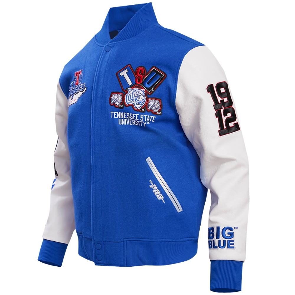 Tennessee State Tigers Men's Homecoming Wool & Leather Varsity Jacket - Image 3