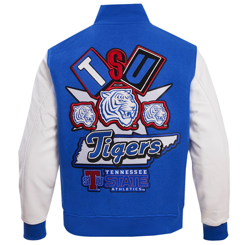 Tennessee State Tigers Men's Homecoming Wool & Leather Varsity Jacket - Image 2