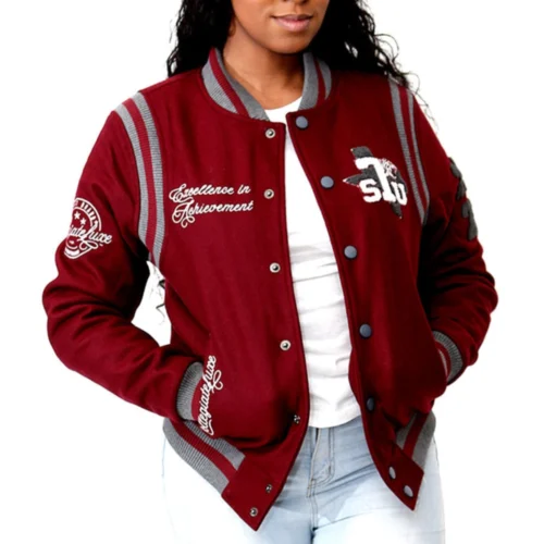 Texas Southern Tigers Collegiate Luxe Wool Bomber Varsity Jacket - Image 3