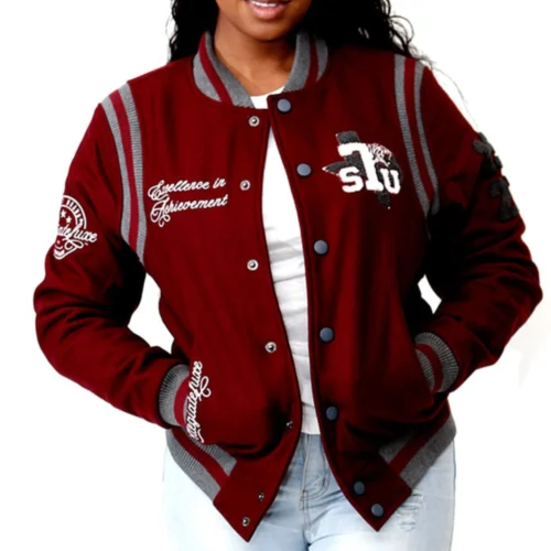 Texas Southern Tigers Collegiate Luxe Wool Bomber Varsity Jacket