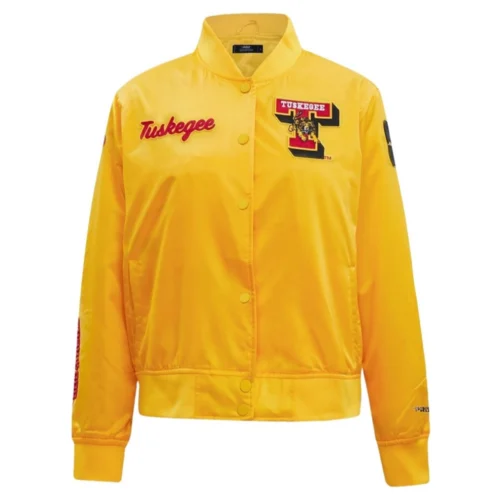 Alternative view of Tuskegee Golden Tigers Women's Classic Rib Knitted Satin Varsity Jacket
