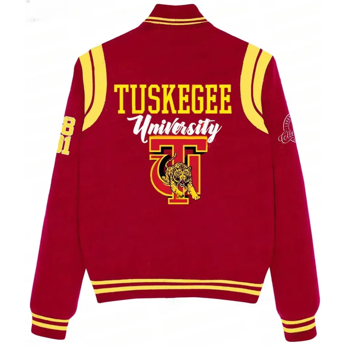 Tuskegee Golden Tigers Full-Snap Wool Bomber Varsity Jacket - Image 2