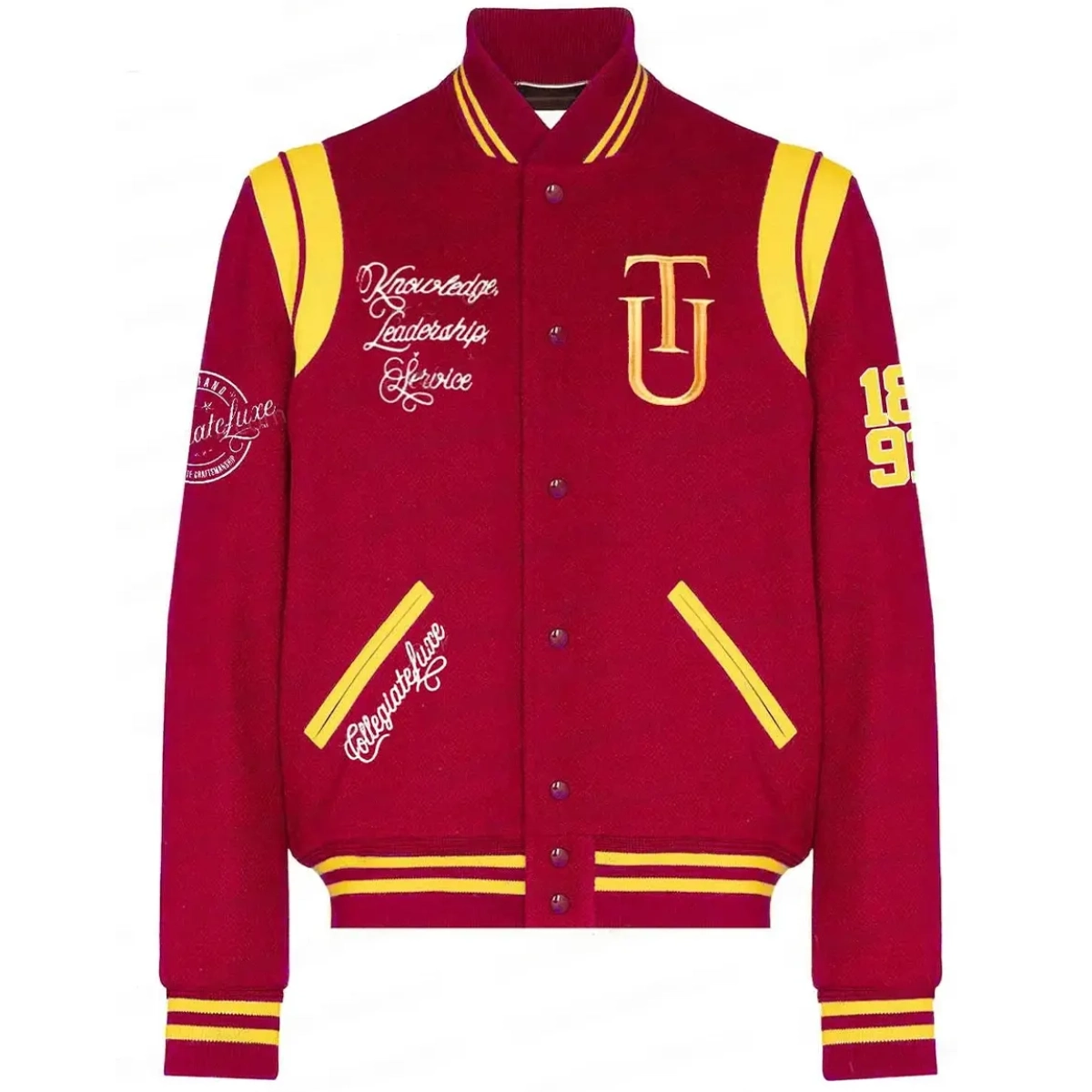 Tuskegee Golden Tigers Full-Snap Wool Bomber Varsity Jacket