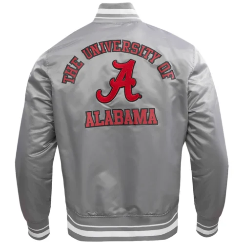 Alternative view of Alabama Crimson Tide Classic Rib Knitted Satin Varsity Jacket