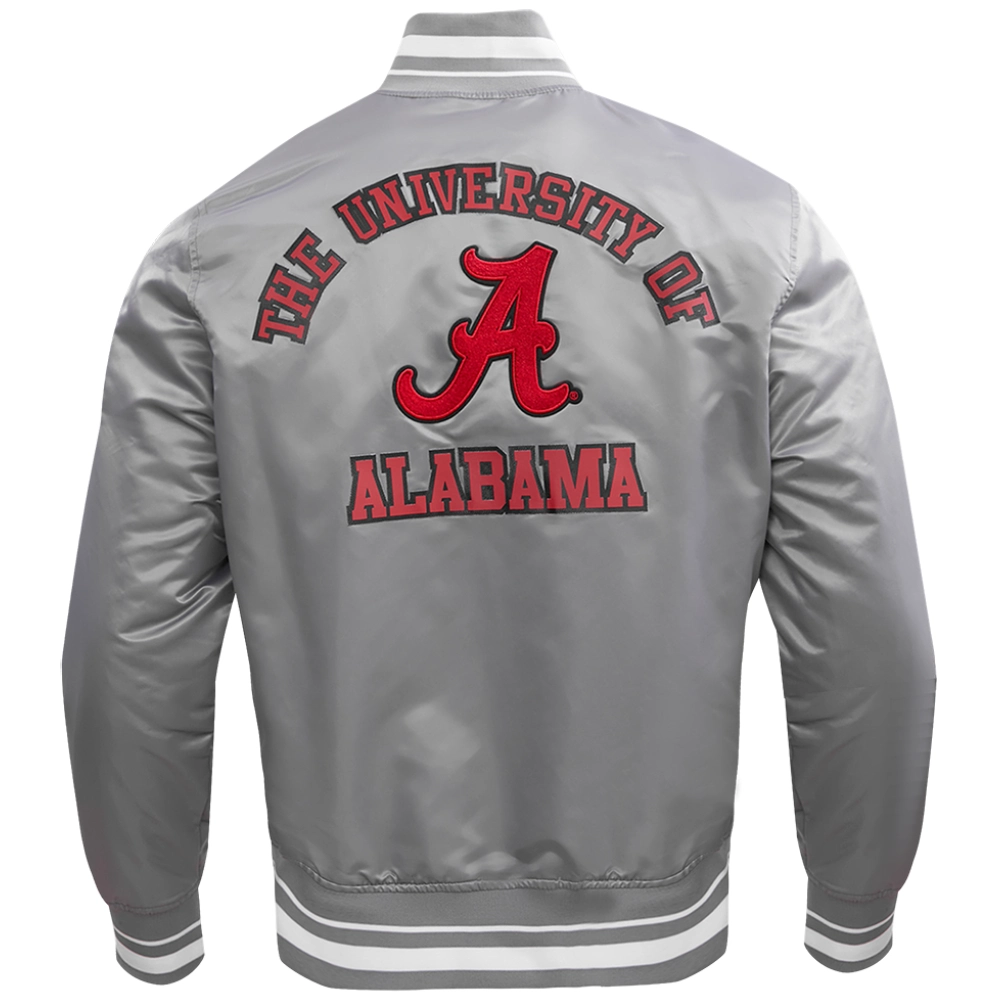 Alabama Crimson Tide Classic Rib Knitted Satin Varsity Jacket - Image 2