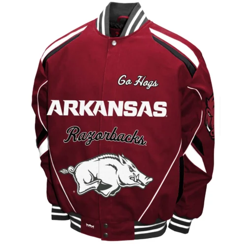 Arkansas Razorbacks Stout Twill Bomber Varsity Jacket