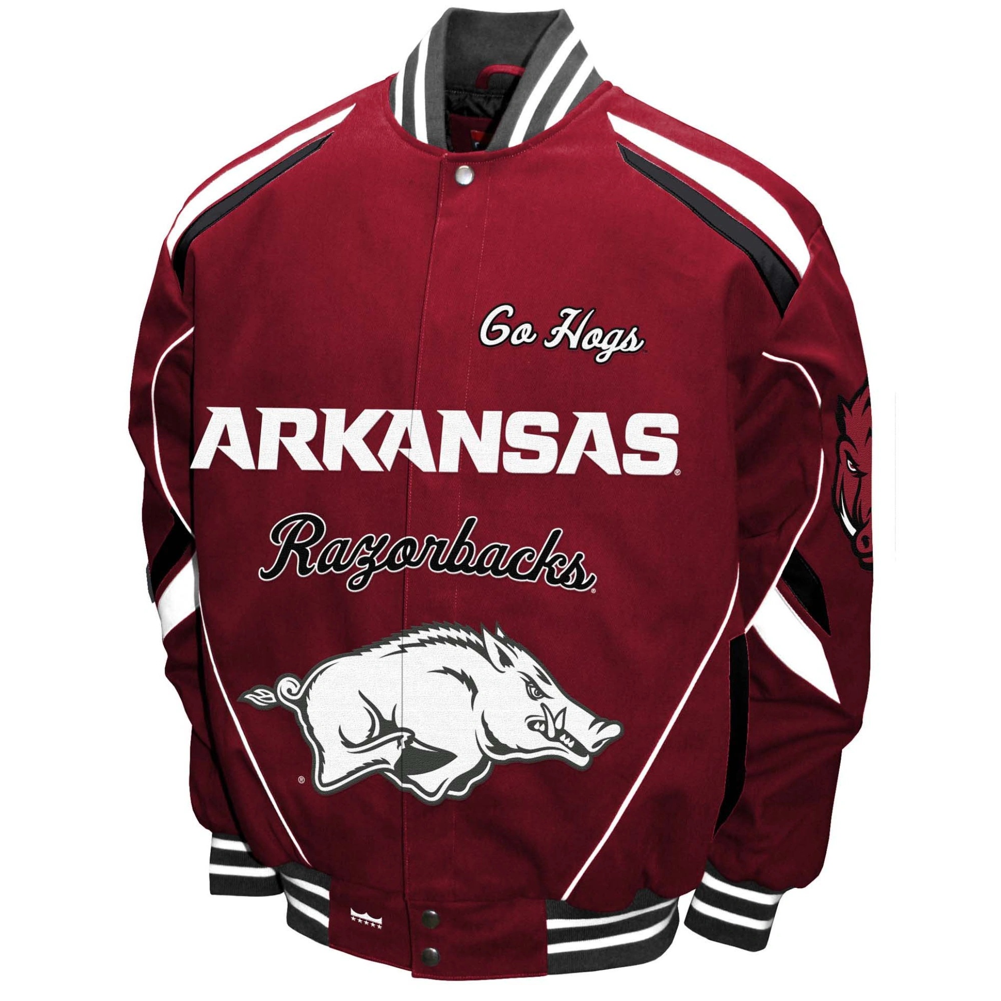 Arkansas Razorbacks Stout Twill Bomber Varsity Jacket