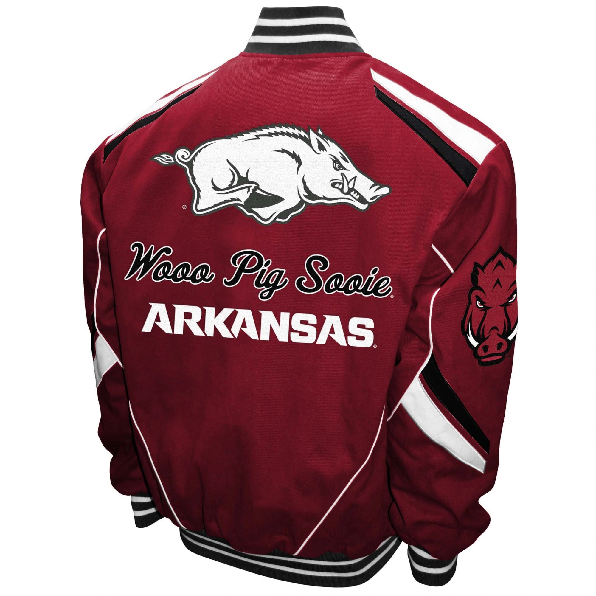 Arkansas Razorbacks Stout Twill Bomber Varsity Jacket - Image 2