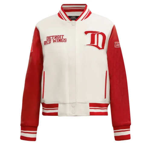 Detroit Red Wings Retro Classic Women's Wool & Leather Varsity Jacket