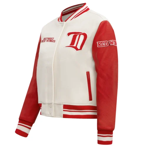 Alternative view of Detroit Red Wings Retro Classic Women's Wool & Leather Varsity Jacket