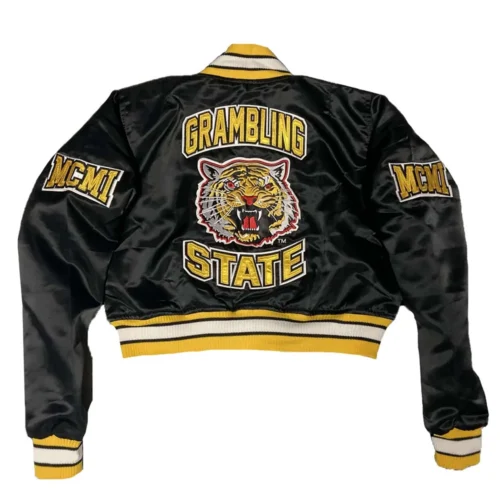 Alternative view of Women’s Grambling State Tigers Remix Satin Varsity Black Jacket