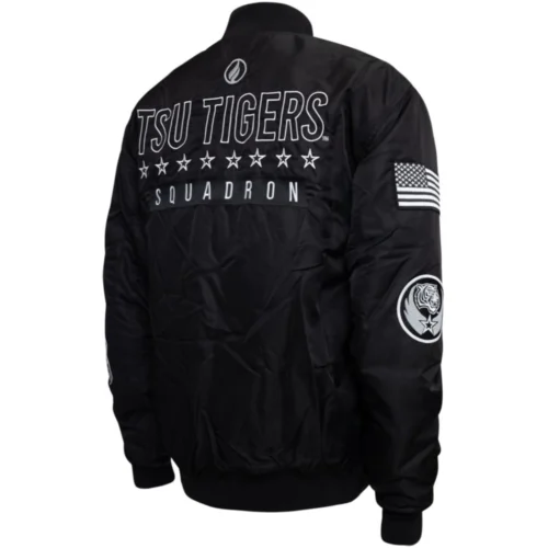 Alternative view of Tennessee State Tigers Full-Zip Black Bomber Varsity Jacket