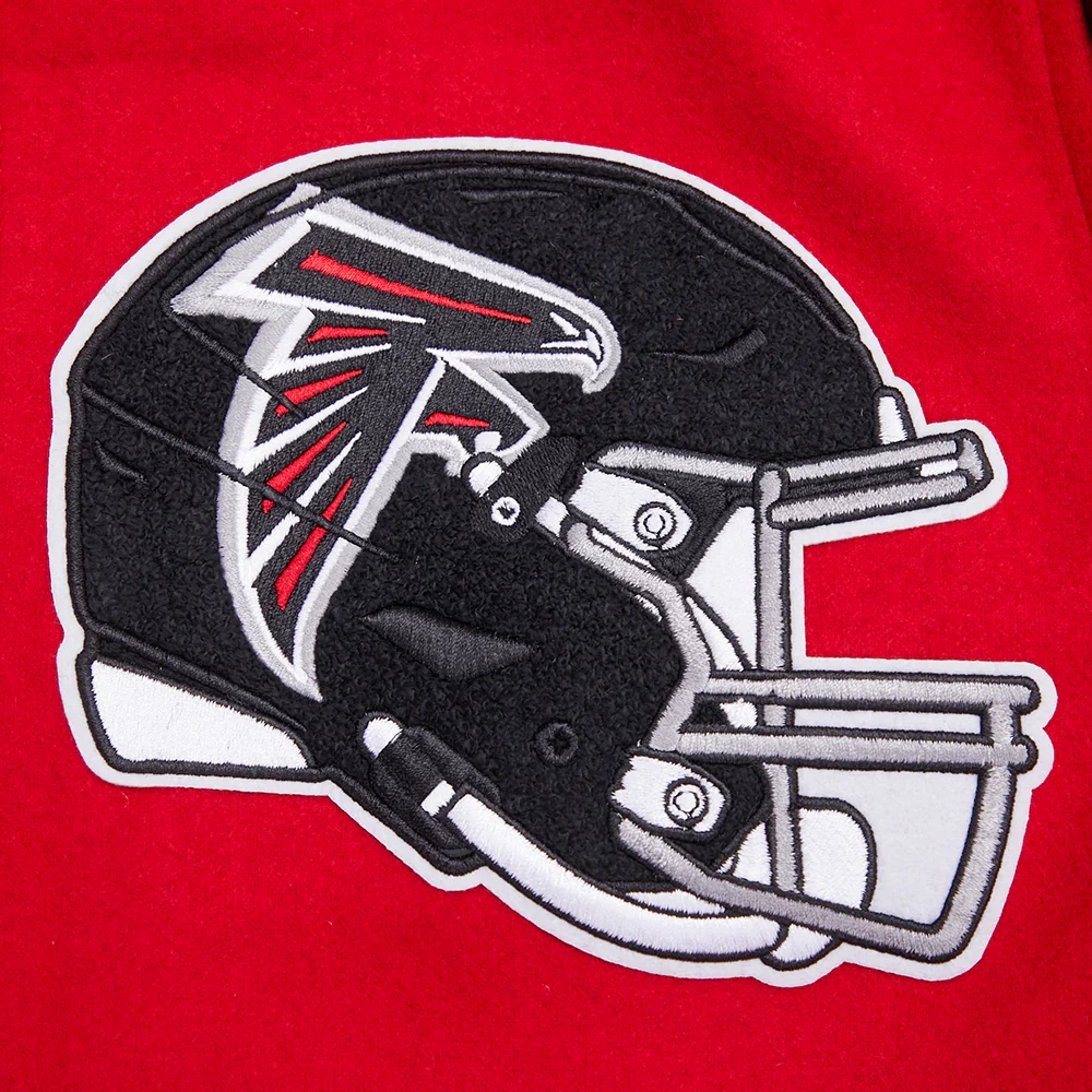 Atlanta Falcons Mashup Wool & Leather Red/Black Varsity Jacket - Image 5