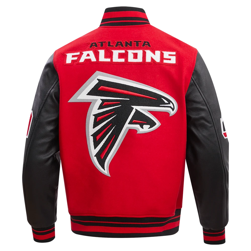 Atlanta Falcons Mashup Wool & Leather Red/Black Varsity Jacket - Image 4