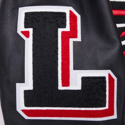 Atlanta Falcons Mashup Wool & Leather Red/Black Varsity Jacket - Image 8